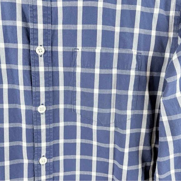 Express Mens Blue Checkered Long Sleeve Button Down Up Dress Shirt Classic Small - Picture 3 of 6